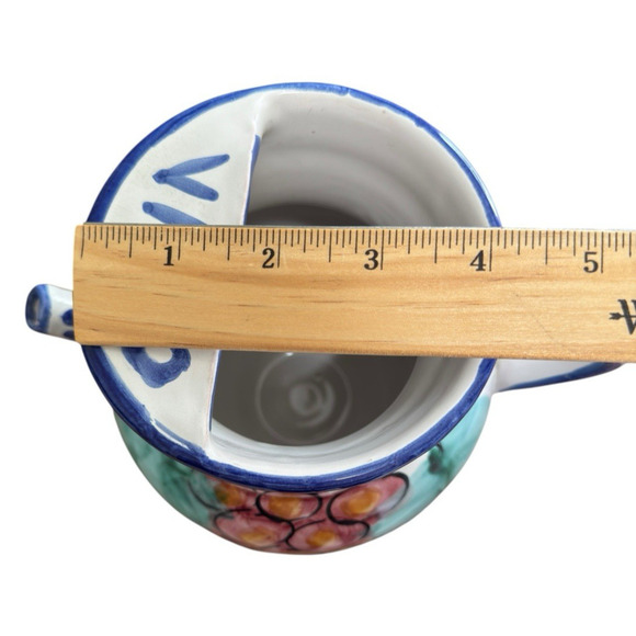 Vintage Vietri Hand Painted  Wine Jug Ceramic Vino Pitcher Made in Italy - Picture 12 of 13